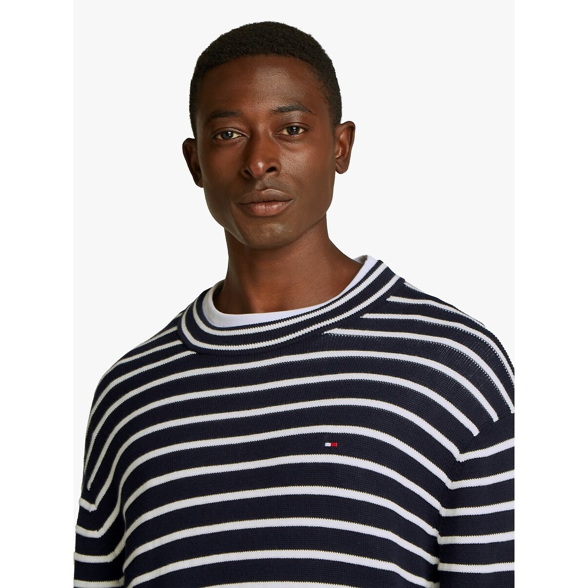 Breton Striped Jumper with Crew Neck blue/white, TOMMY HILFIGER
