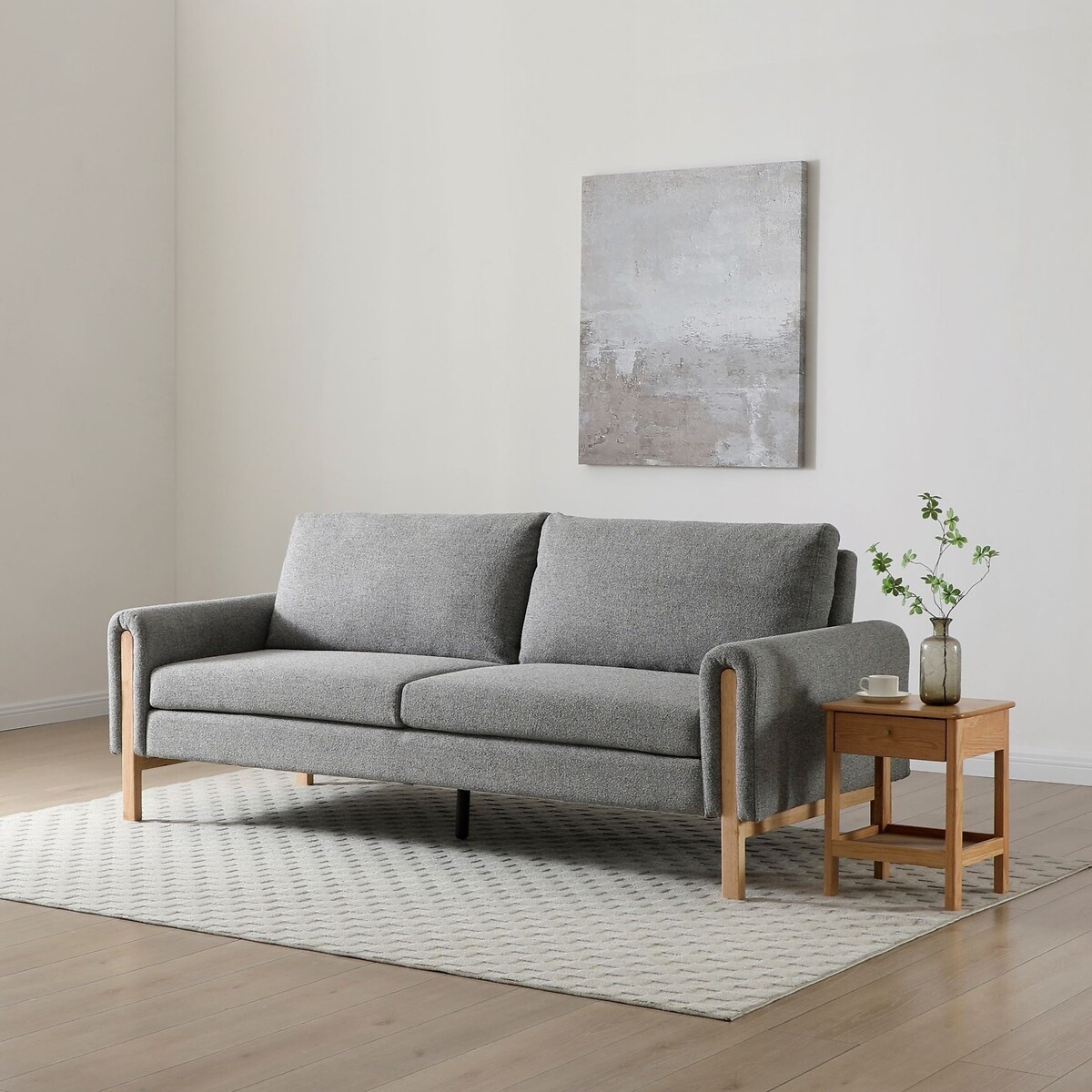 Quincy Textured Weave Click-Clack Sofa Bed grey, SO'HOME