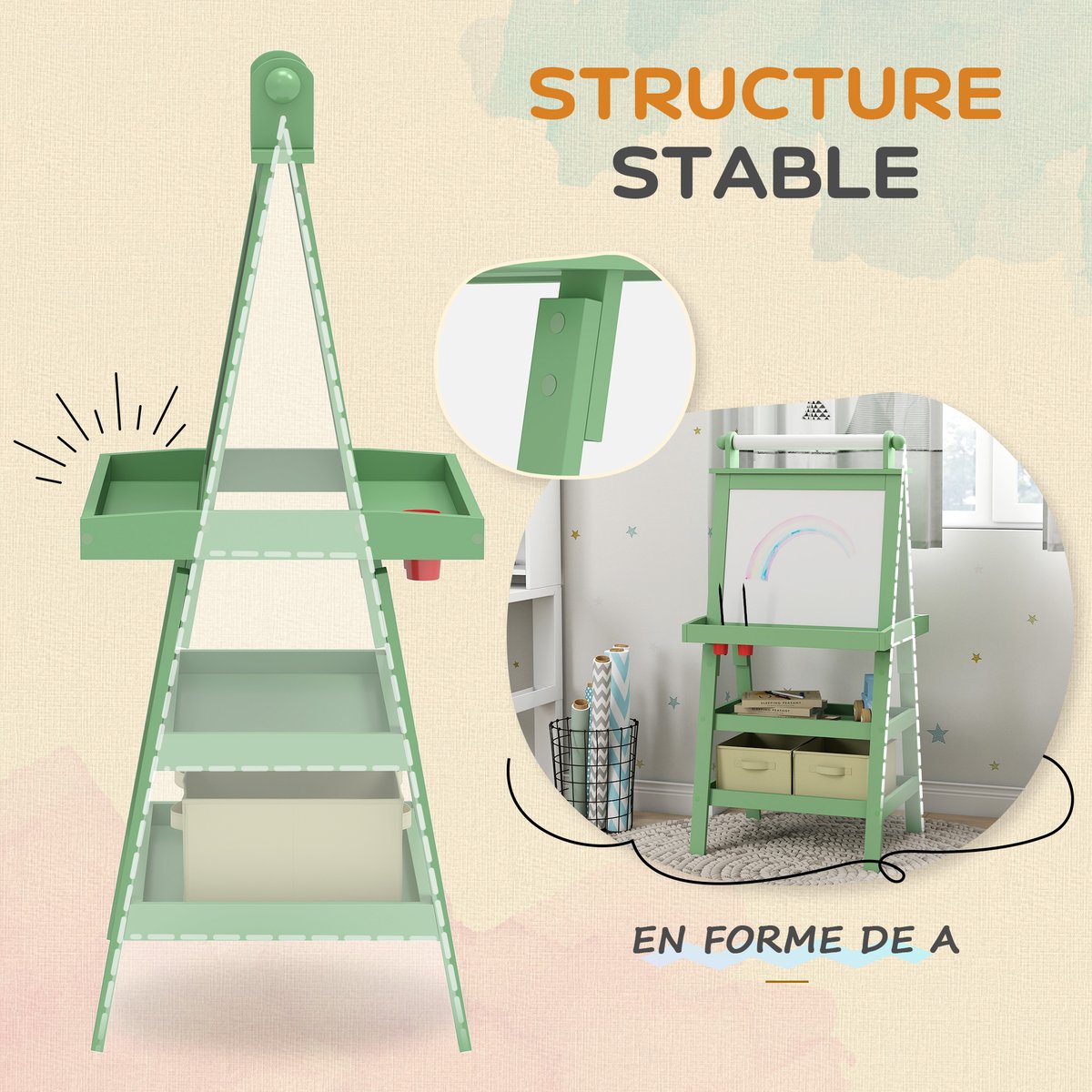 Chevalet pour enfants MDF Vert vert, AIYAPLAY