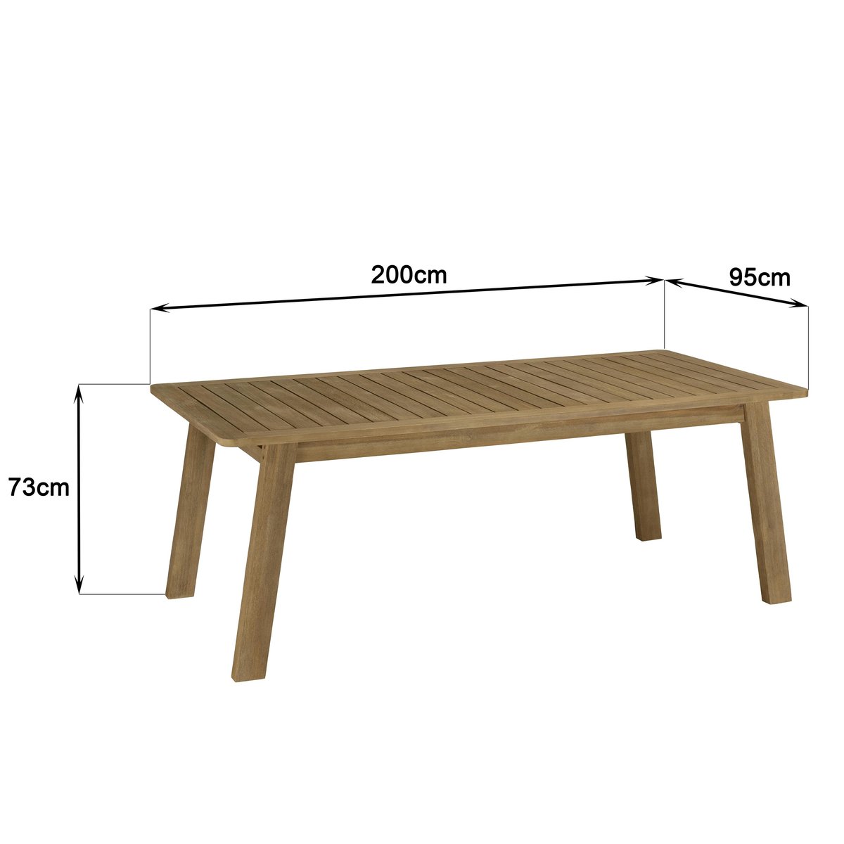 Salon de jardin table acacia et 6 fauteuils cordage beige avec coussins BAHIA bois naturel, PIER IMPORT