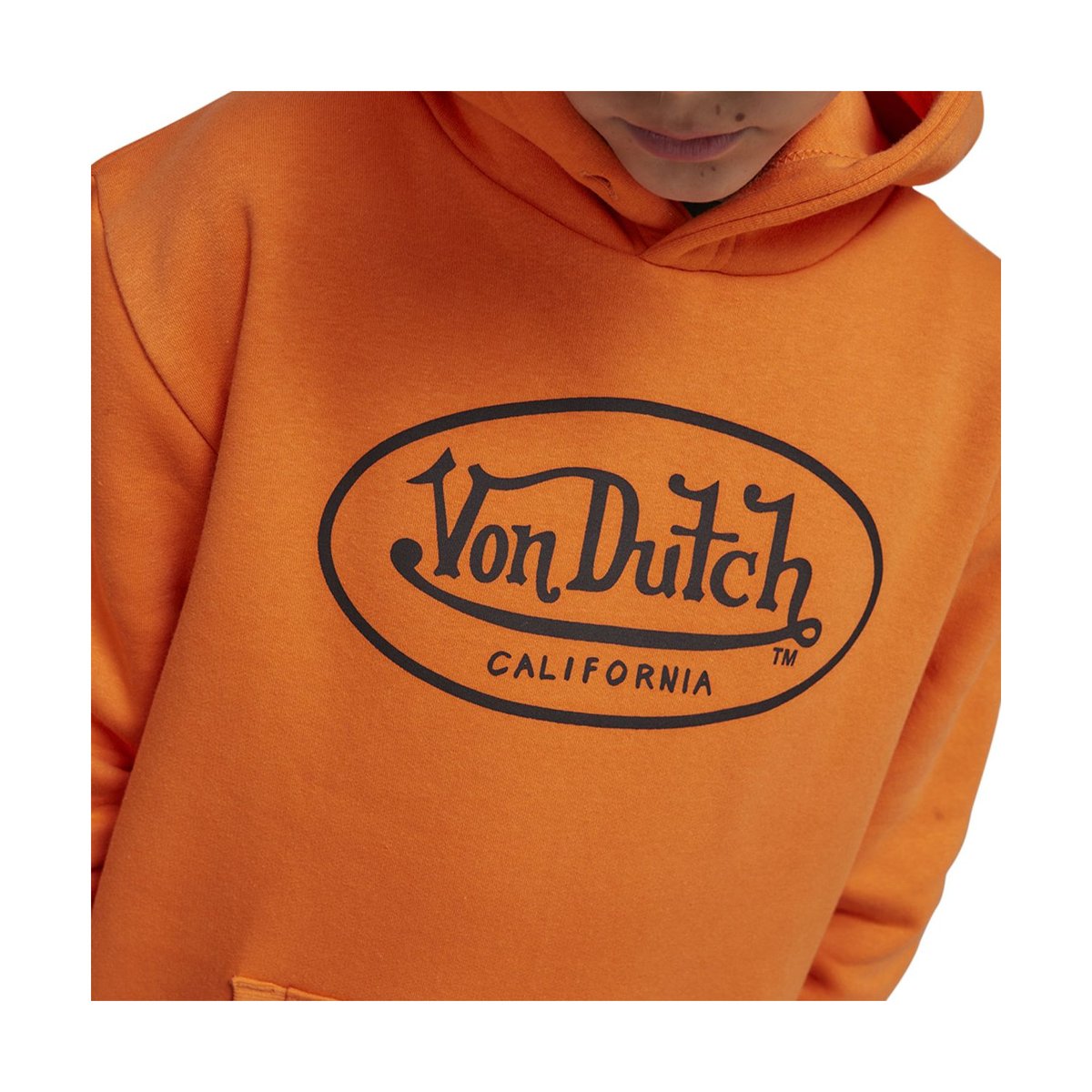 Sweat à capuche Brand orange/noir, VON DUTCH
