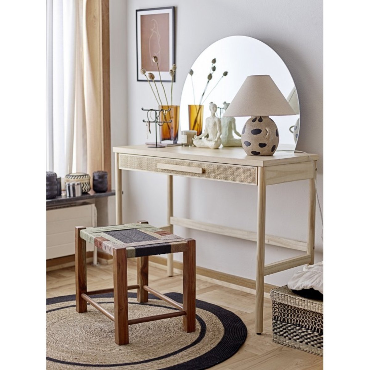 Tapis jonc de mer Lune noir, BLOOMINGVILLE