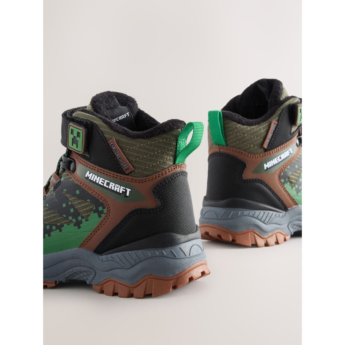 Bottines de marche imperméables minecraft vert kaki, NEXT