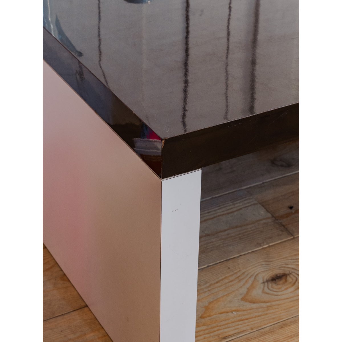 Table basse en bois noir et blanc Donna N°983 - Bon état noir, DEBONGOUT