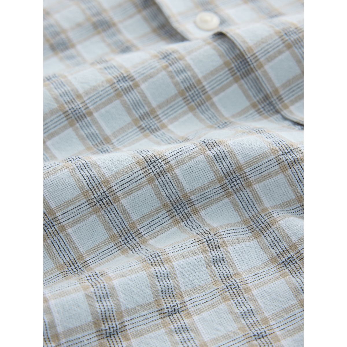 Chemise texturée carreaux à manches courtes bleu, NEXT