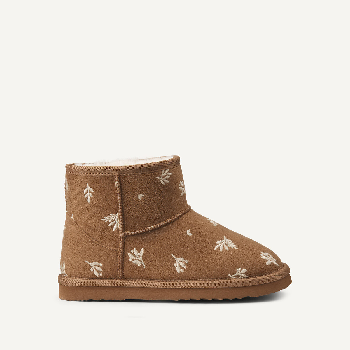Boots fourrées brodées camel, LA REDOUTE COLLECTIONS