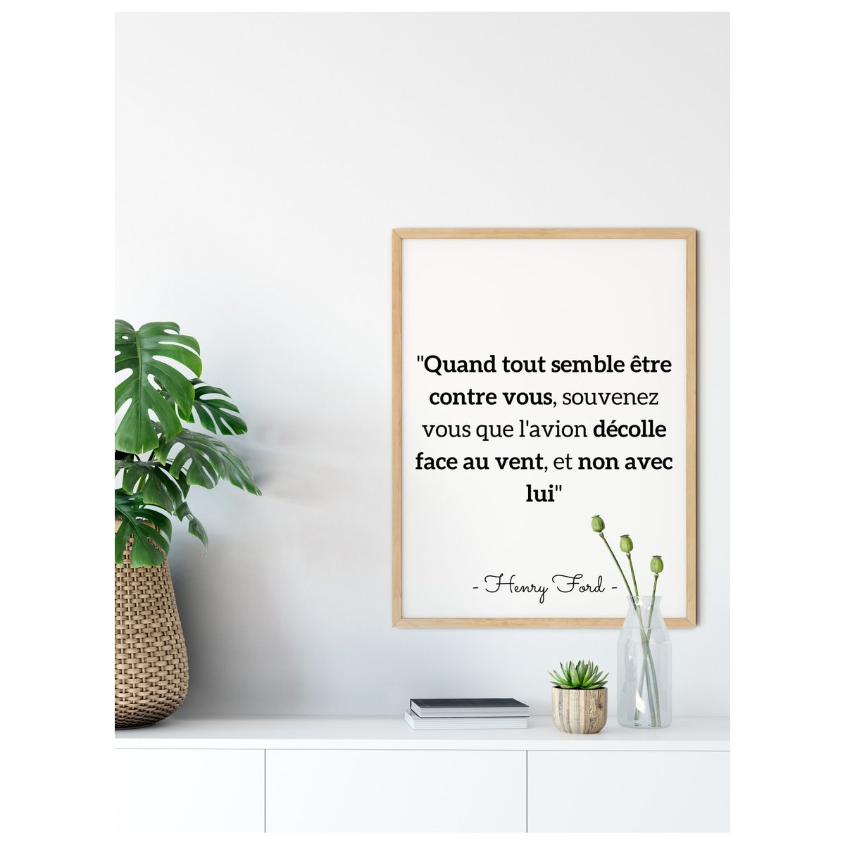 Poster Citation Henry Ford 'Quand tout semble être...' blanc, L'AFFICHERIE