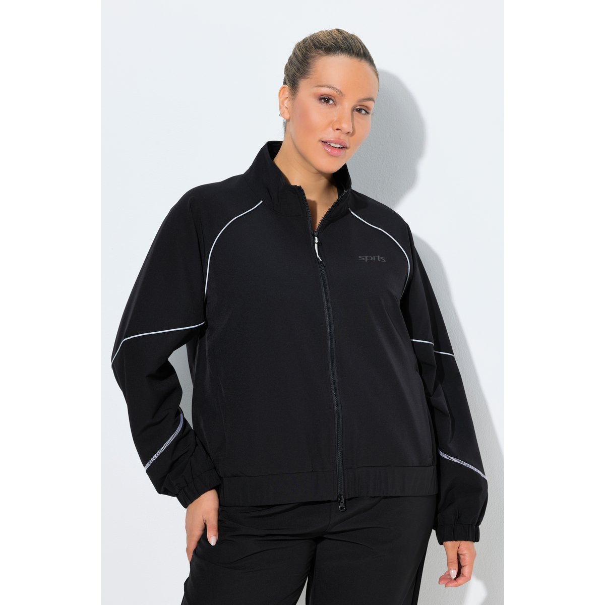 Veste de survêtement technique, col montant noir, ULLA POPKEN