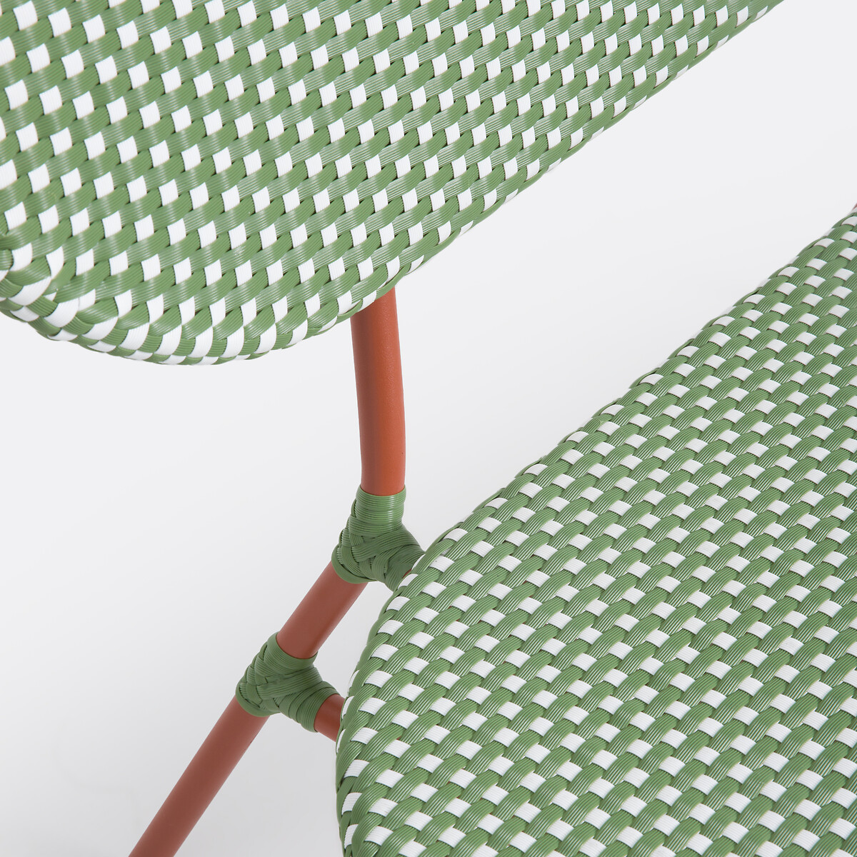 Banco de jardim em metal e resina tecida, Matu vermelho/verde/branco, LA REDOUTE INTERIEURS