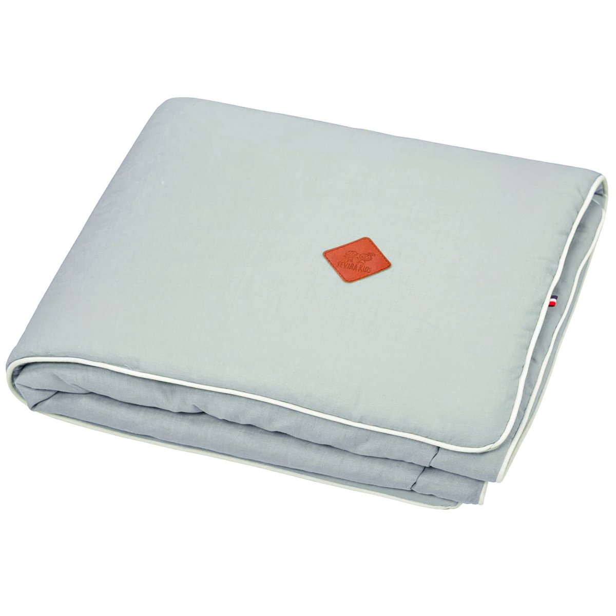 Couverture plaid réversible en lin lavé LIN LINO vert de gris, SEVIRA KIDS