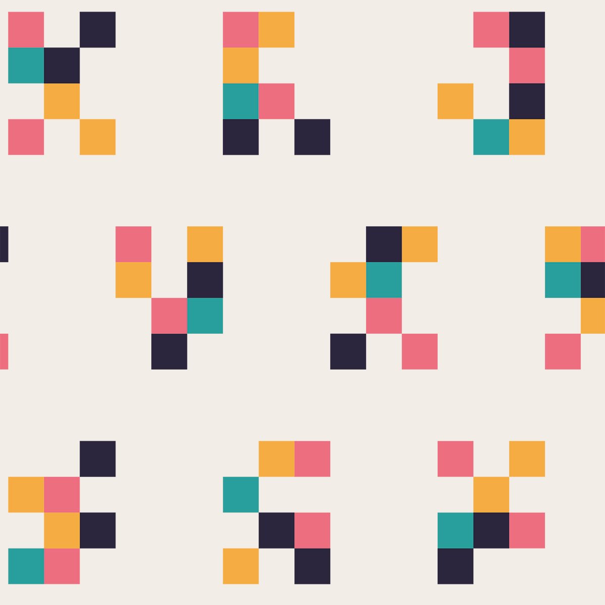 Papier peint pixel géométrique intissé, HEXOA
