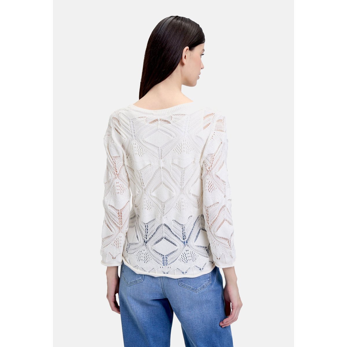 Pull-over en maille à encolure ronde pearled ivory, CARTOON