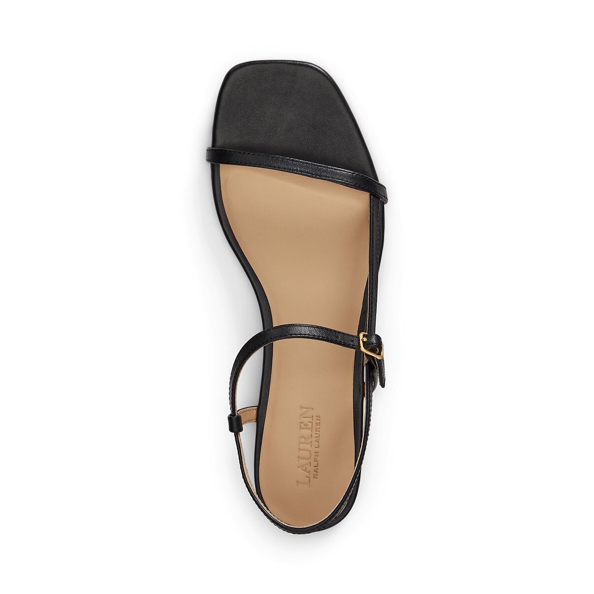 Lainee Flat Leather Sandals black, LAUREN RALPH LAUREN