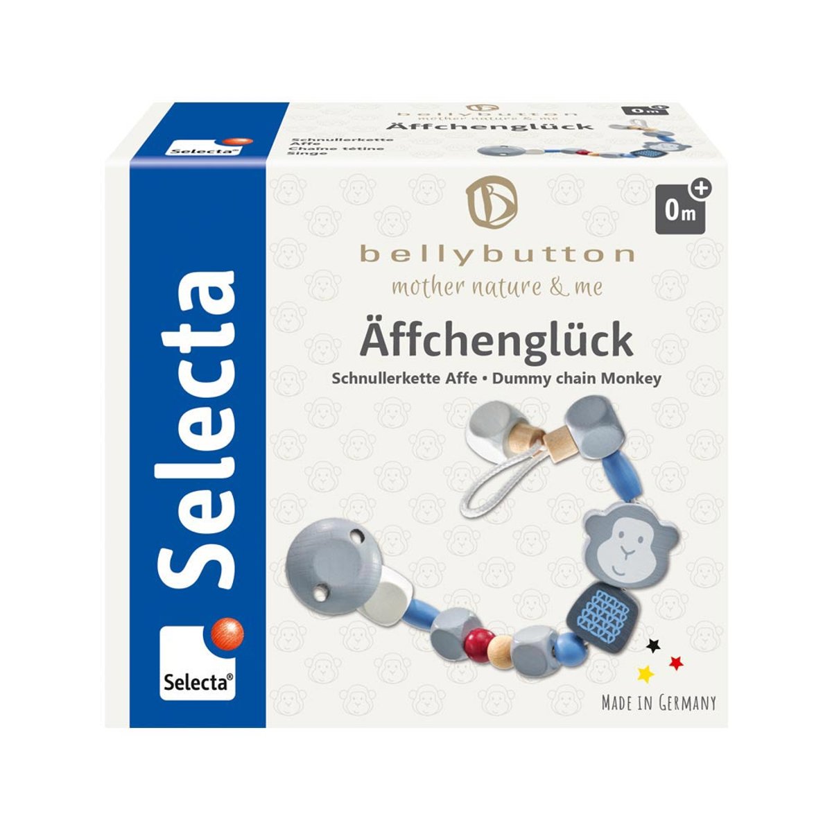 Attache tétine Singe bleu bleu, SELECTA