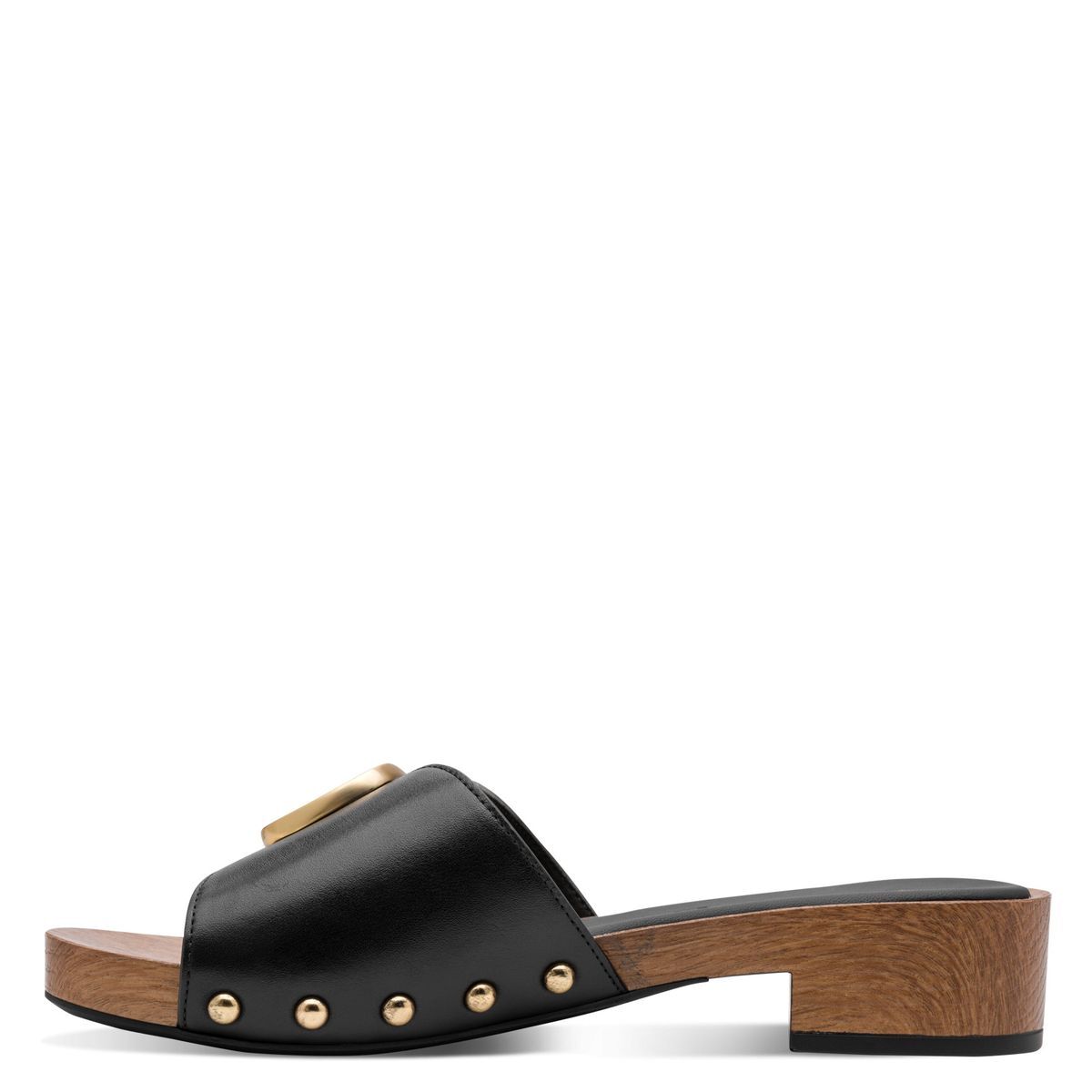 Mule en cuir noir, TAMARIS