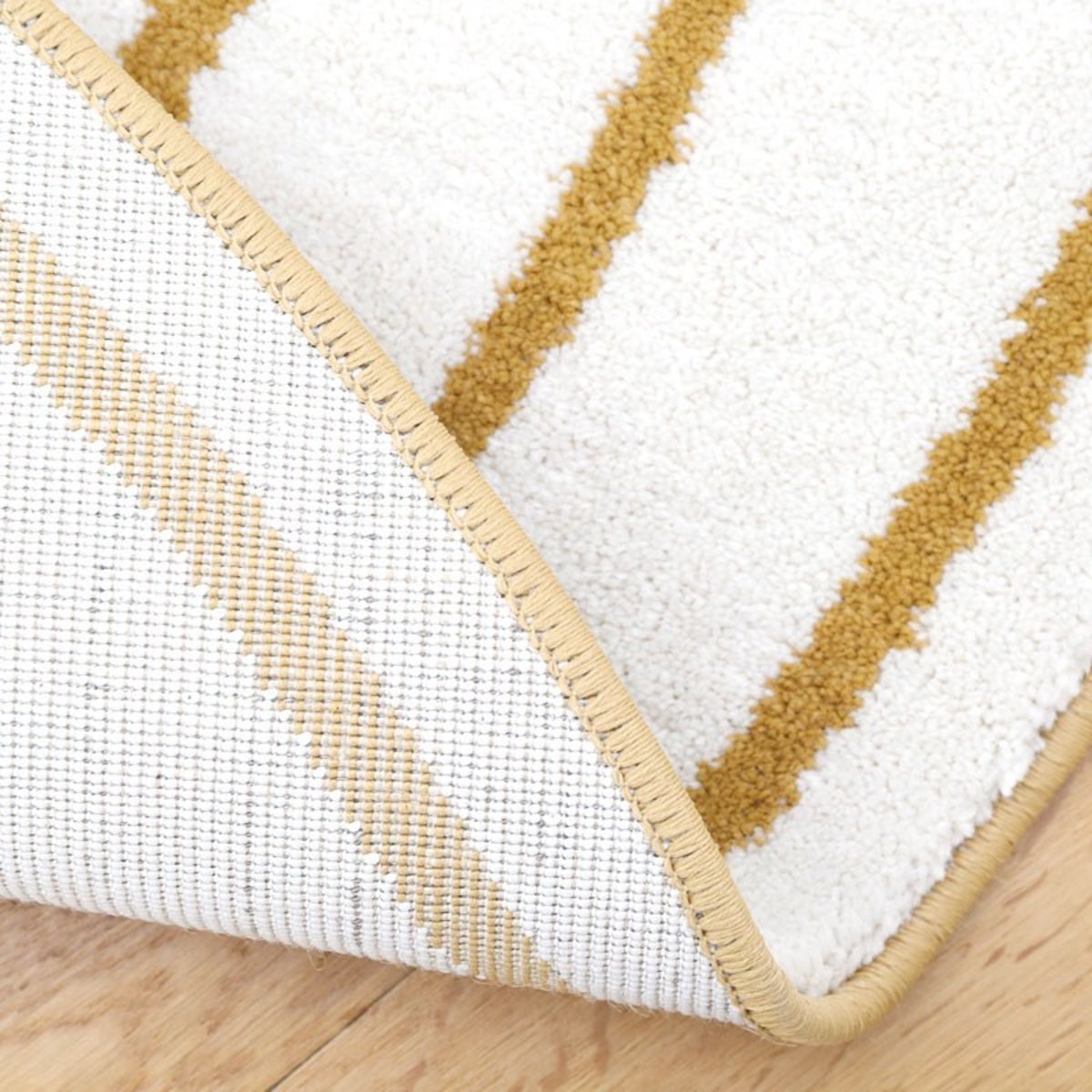 Tapis rond contemporain LUISA ecru / ocre, NATTIOT