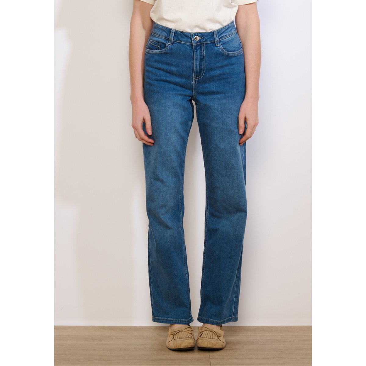 Jean large taille haute medium blue, LOLALIZA