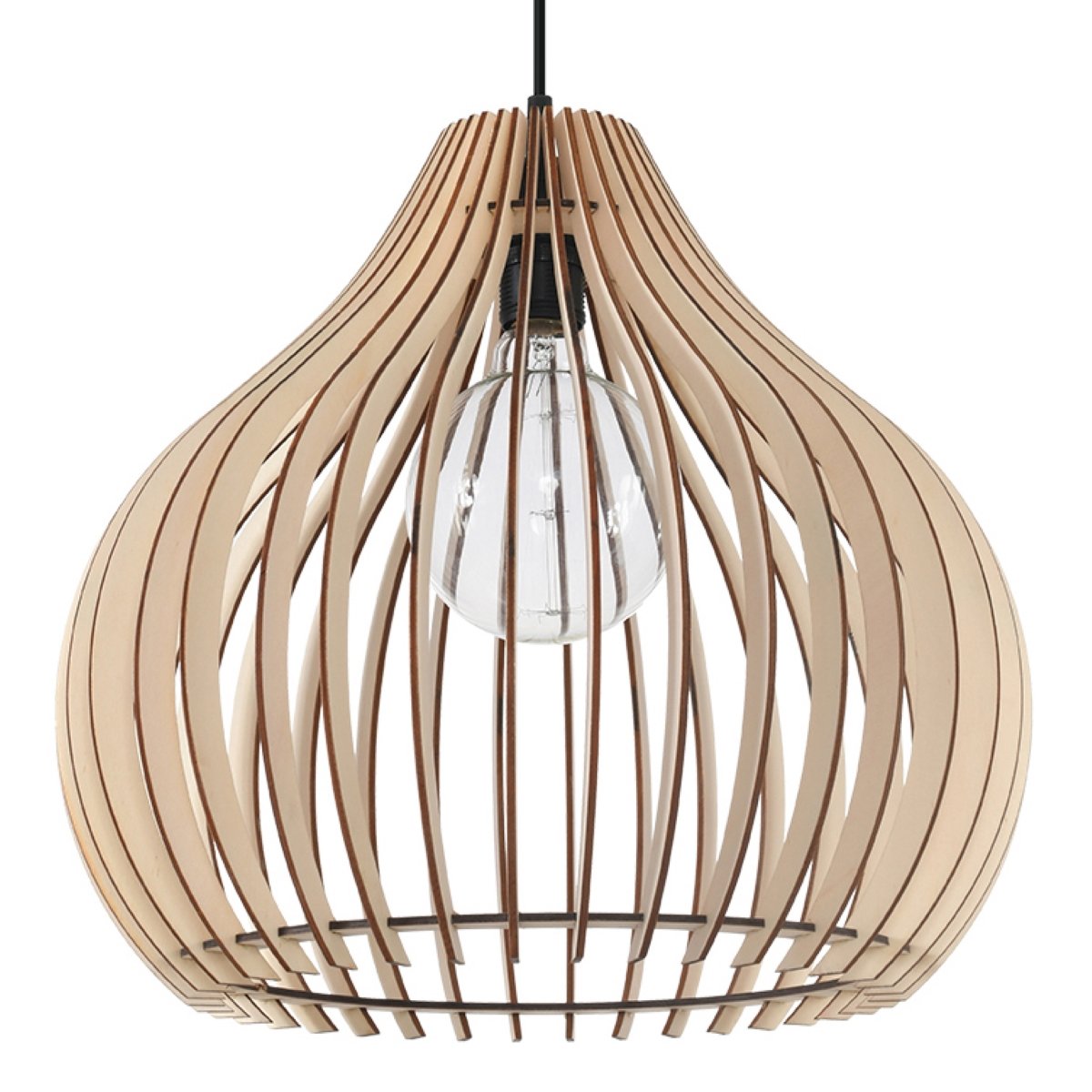 Suspension Bois Bois Naturel E27 1 Aprilla marron, EDEN