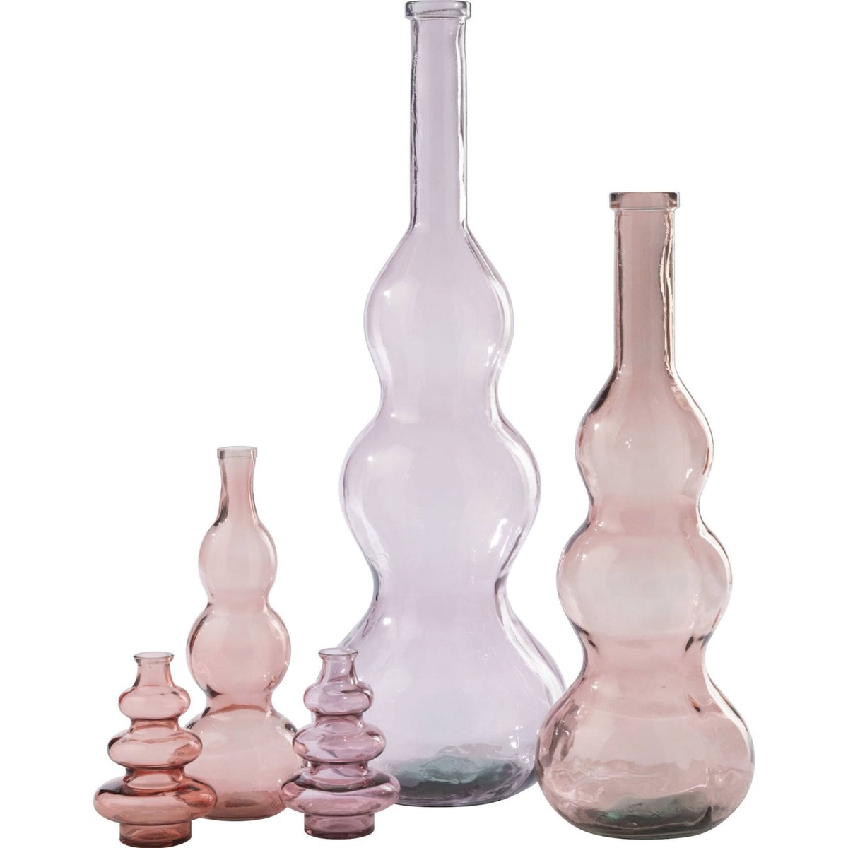 Vase haut en verre soufflé rose clair, RECOLLECTION