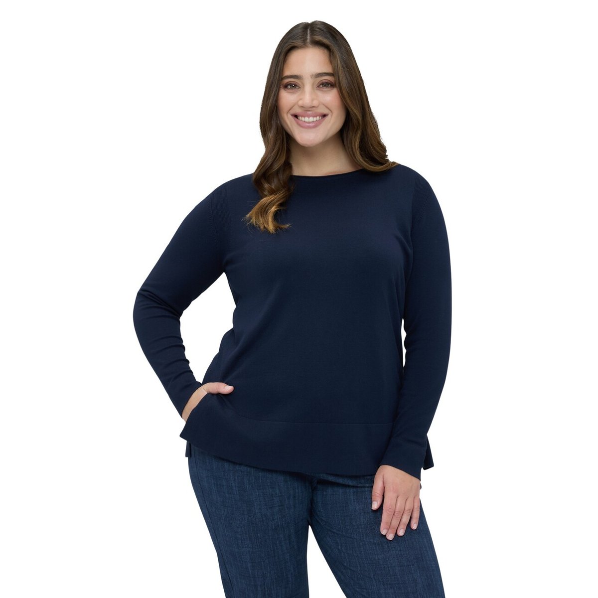 Pull ras-du-cou en mélange viscose rouge, FIORELLA RUBINO