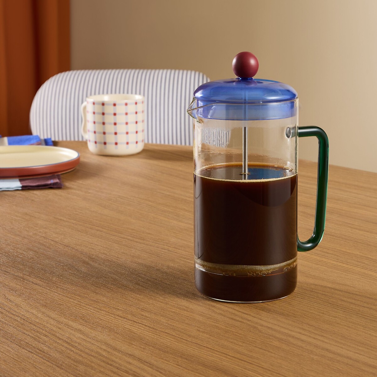 MADE.COM Bolla 8-Cup Glass Cafetiere, 1L multi-coloured, MADE