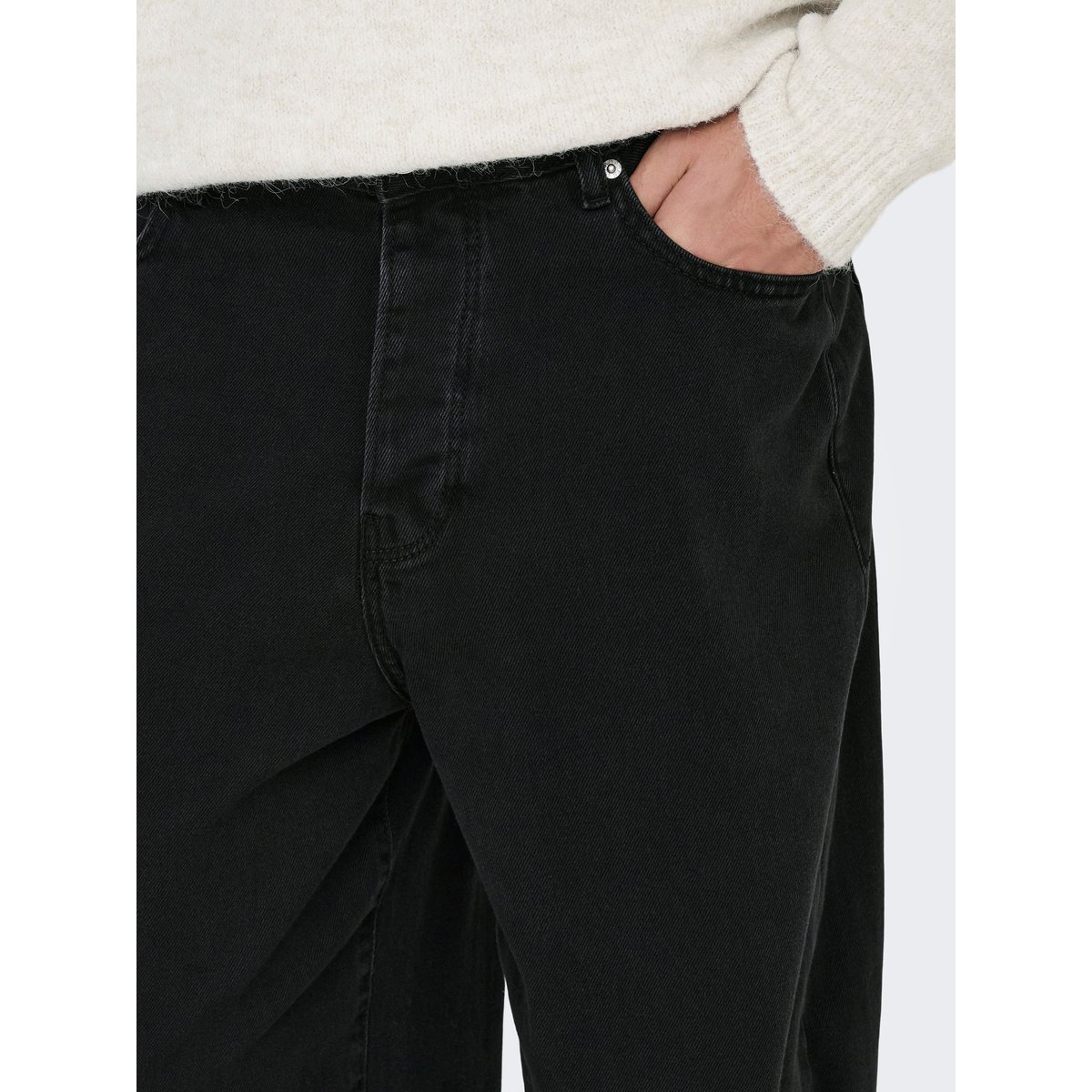 Jean À Coupe Ample black denim, ONLY & SONS