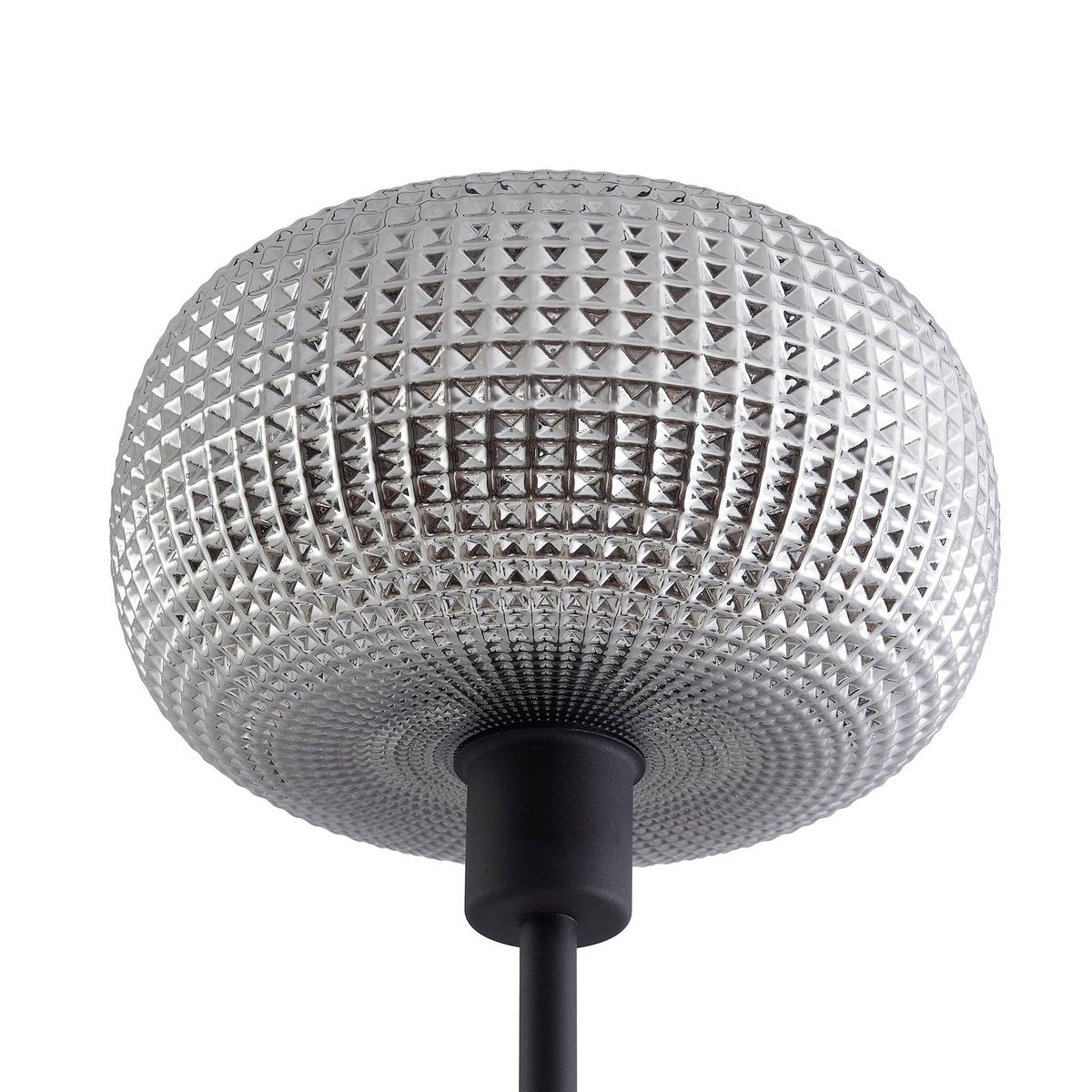 Lampadaire en métal moderne, Aliette noir, gris fumé, LINDBY