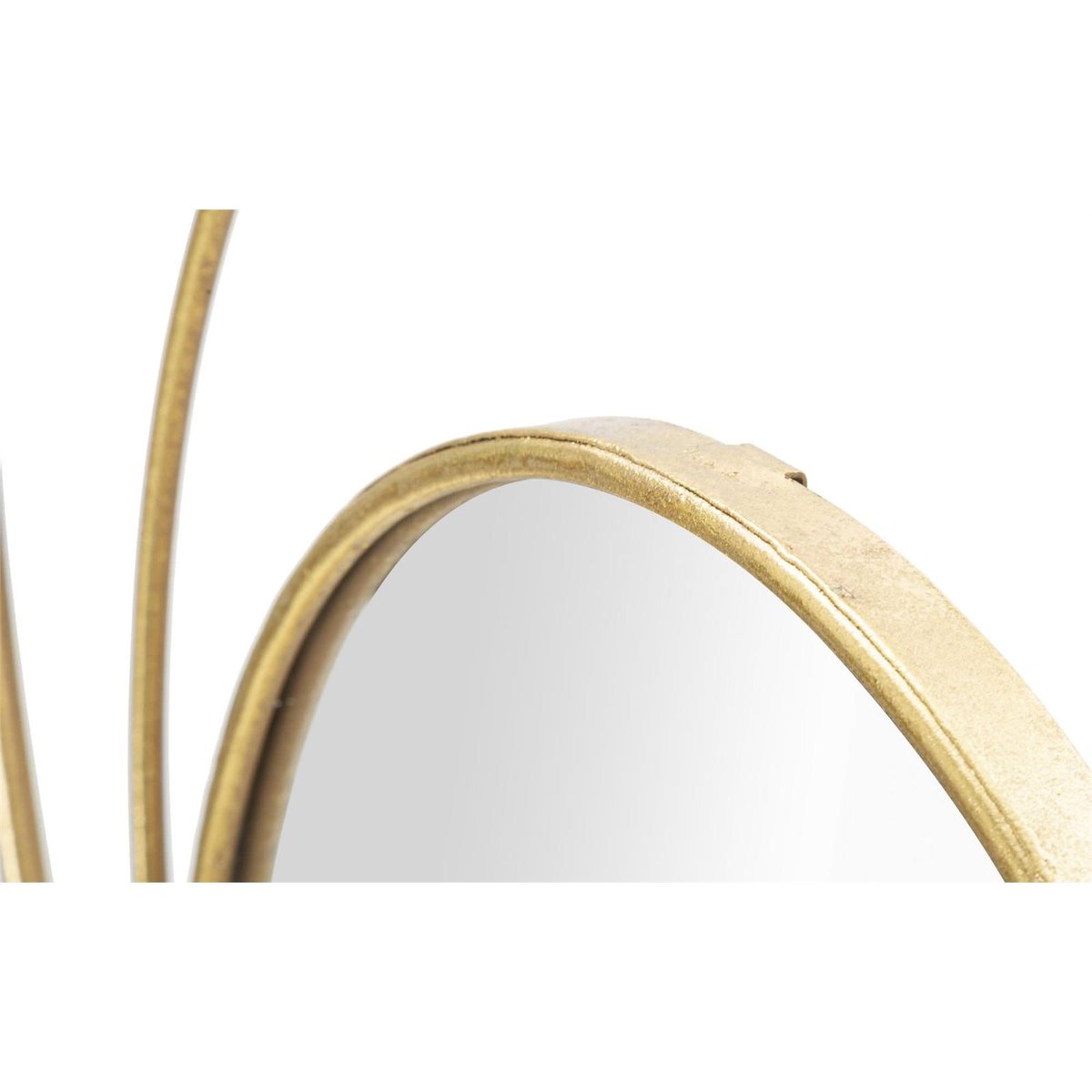 Miroir mural rond cadre en fer design vortex GLAM doré, RECOLLECTION