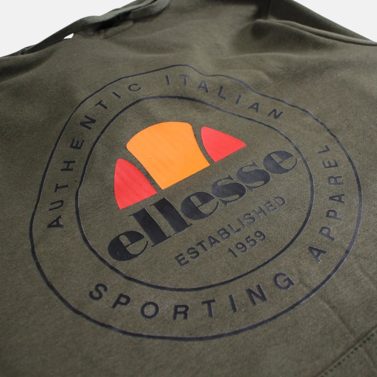 Sweat à capuche à cordon, poche kangourou LOUNGE vert kaki, ELLESSE