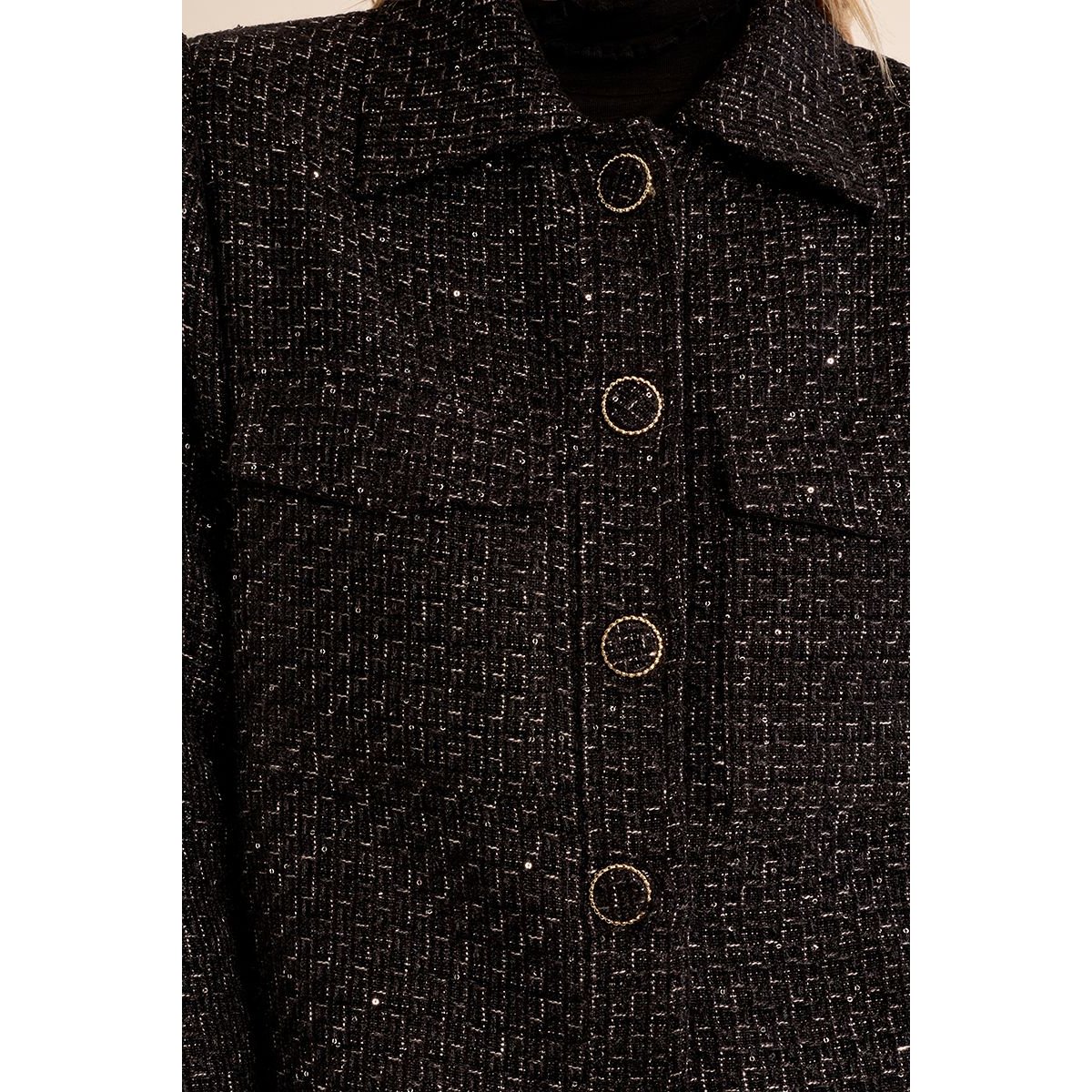 Veste courte en tweed noir, MOLLY BRACKEN