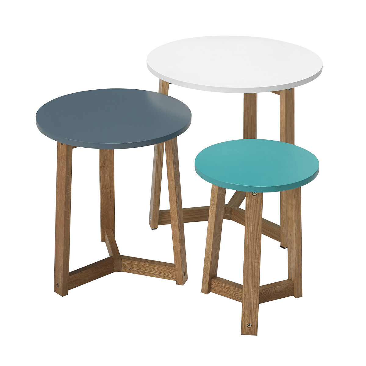 Nest Of Tables with Solid Oak Legs oak, SO'HOME