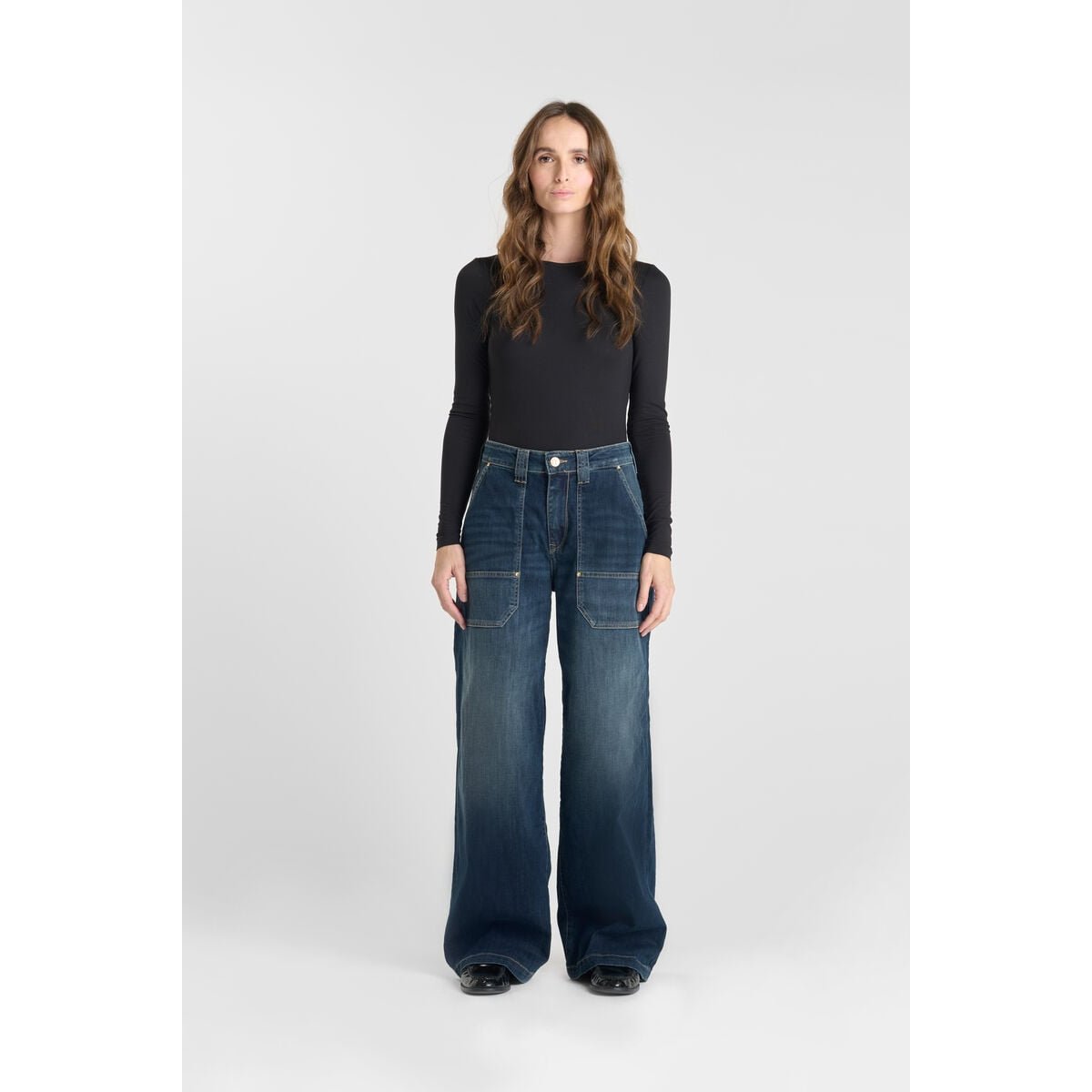 Jeans loose, large , longueur 34 blue, LE TEMPS DES CERISES