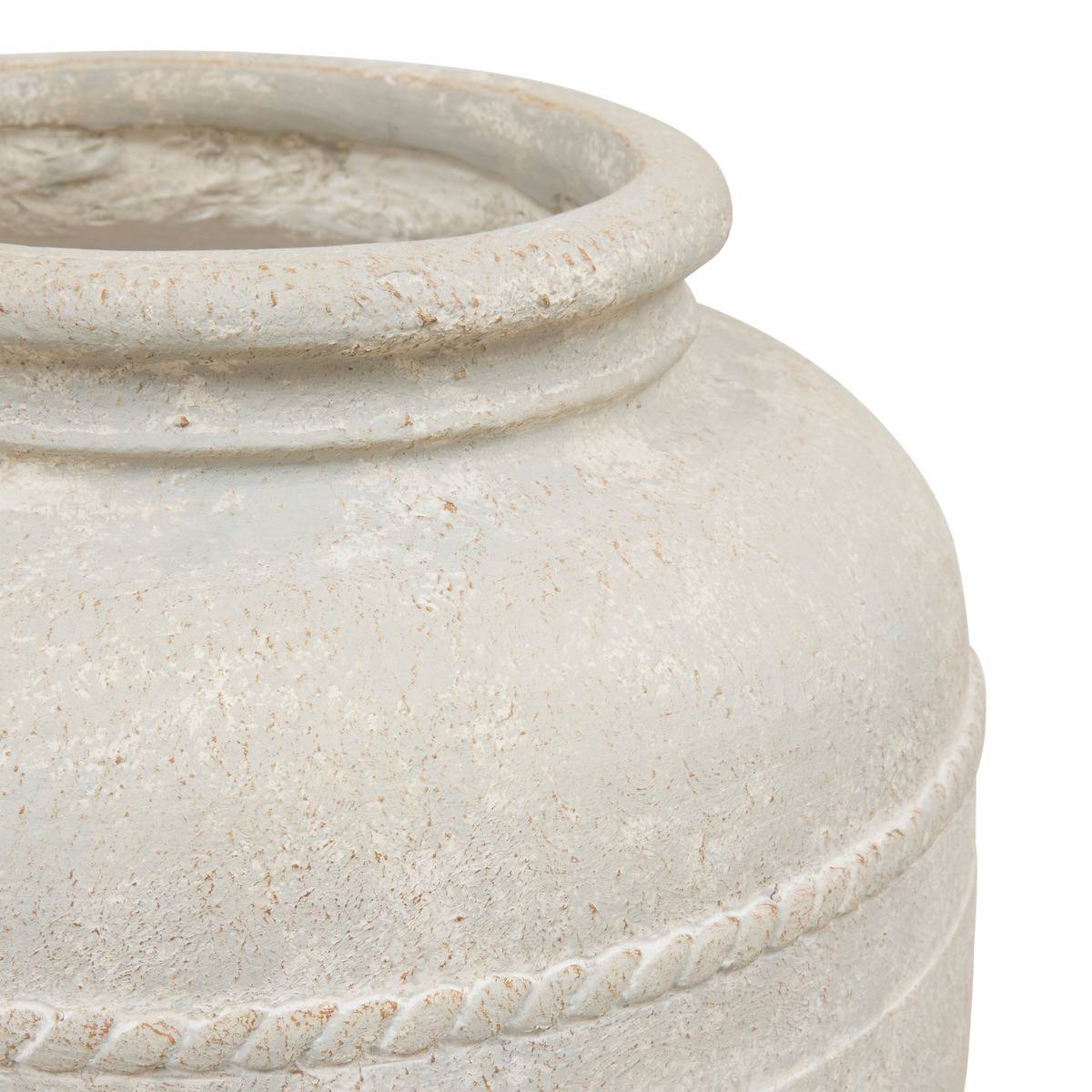 Vase jarre grande taille en oxyde de magnésium ROMIA blanc, ATMOSPHERA