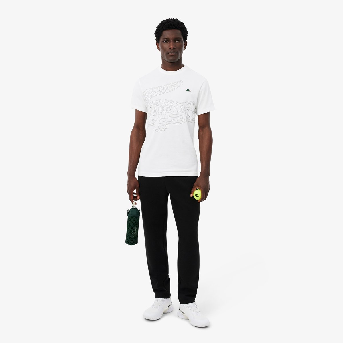 T-shirt Sport Ultra Dry imprimé crocodile blanc-au8, LACOSTE