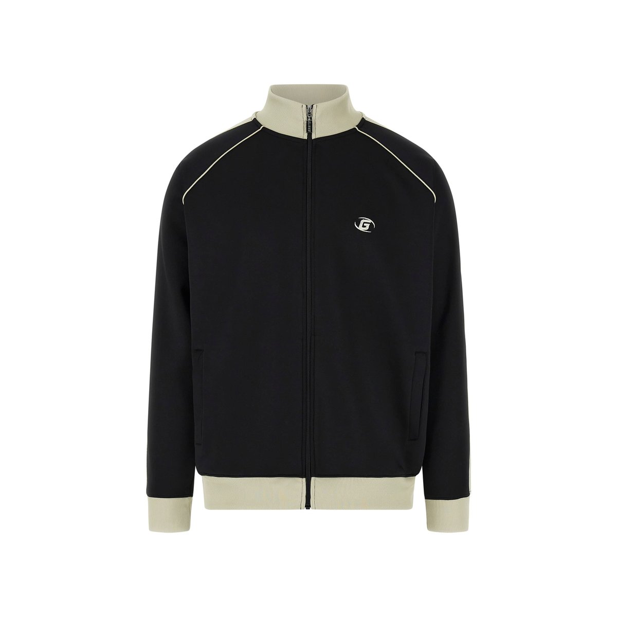 Sweat-Shirt Zippé Néoprène noir, GUESS
