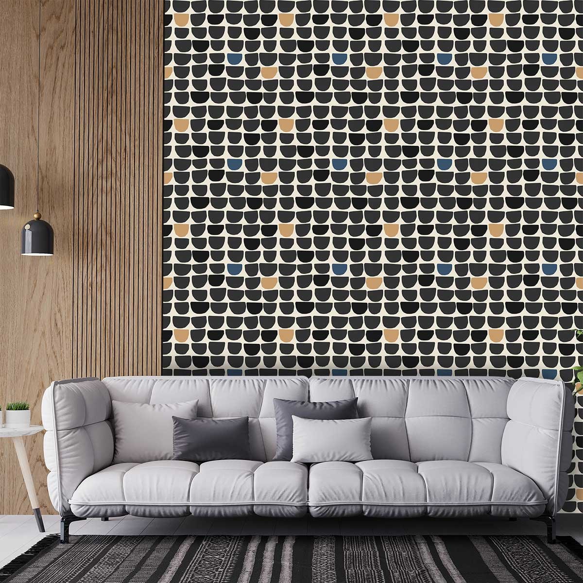 Papier peint, nova - Tapisserie decor noir, HEXOA