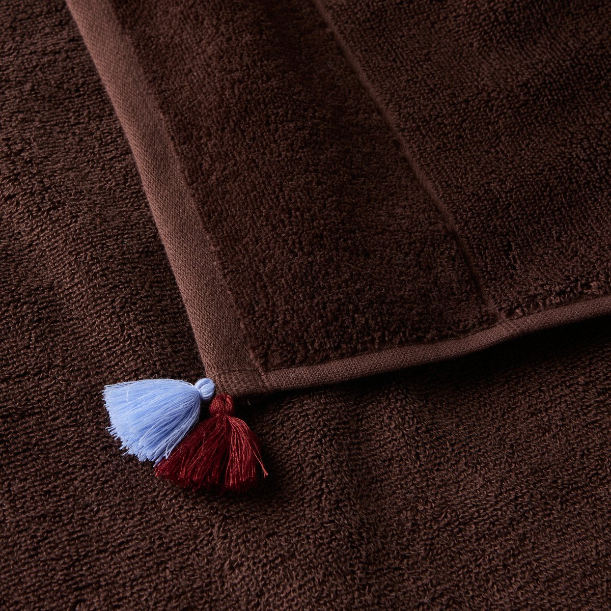 Drap de bain AMARA chocolat, CARRE BLANC