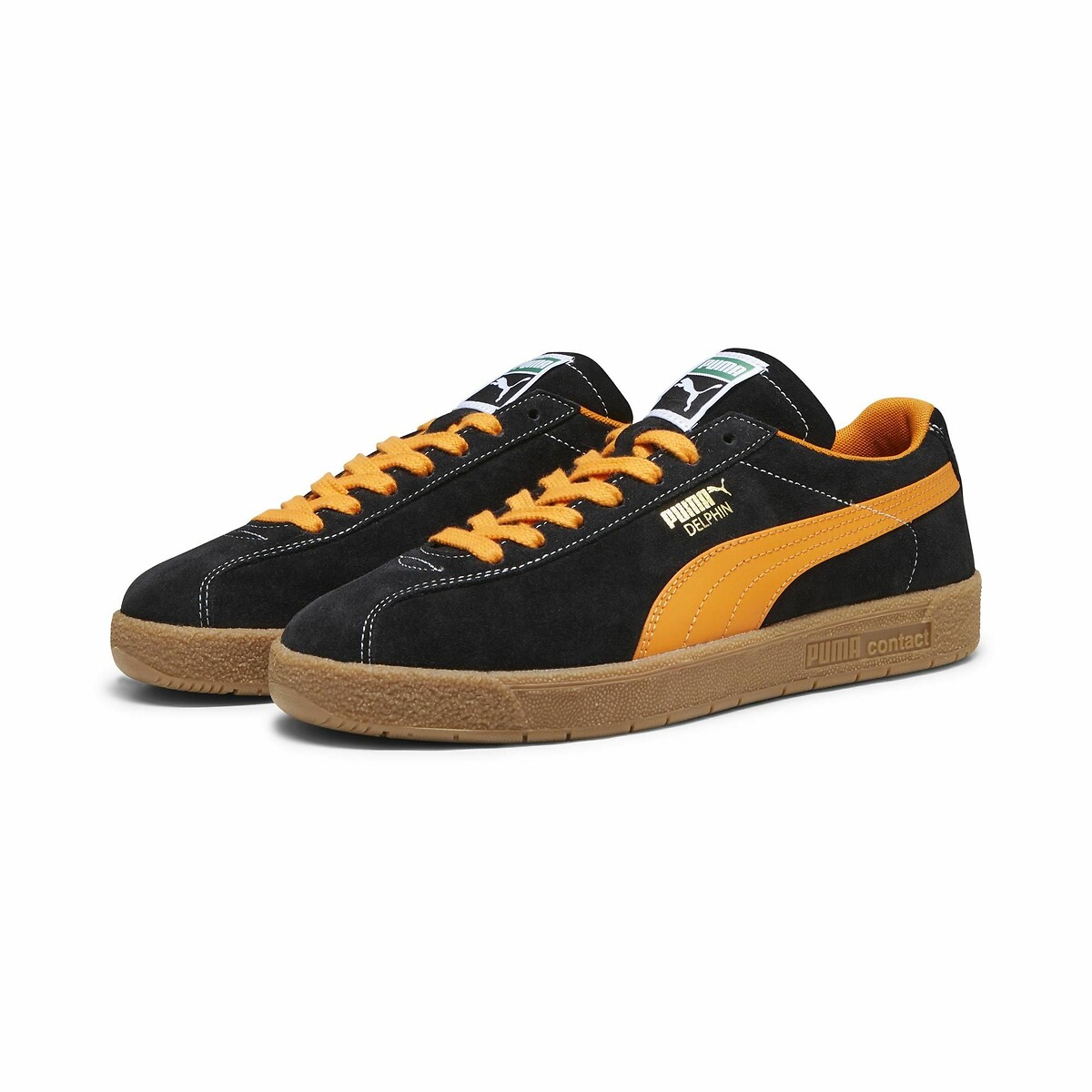Baskets cuir Delphin noir/orange, PUMA
