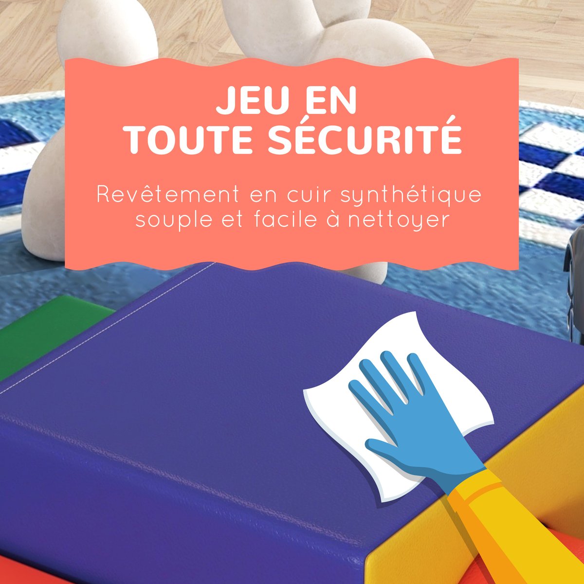 Ensemble de jeux souples pour enfants multicolore, HOMCOM