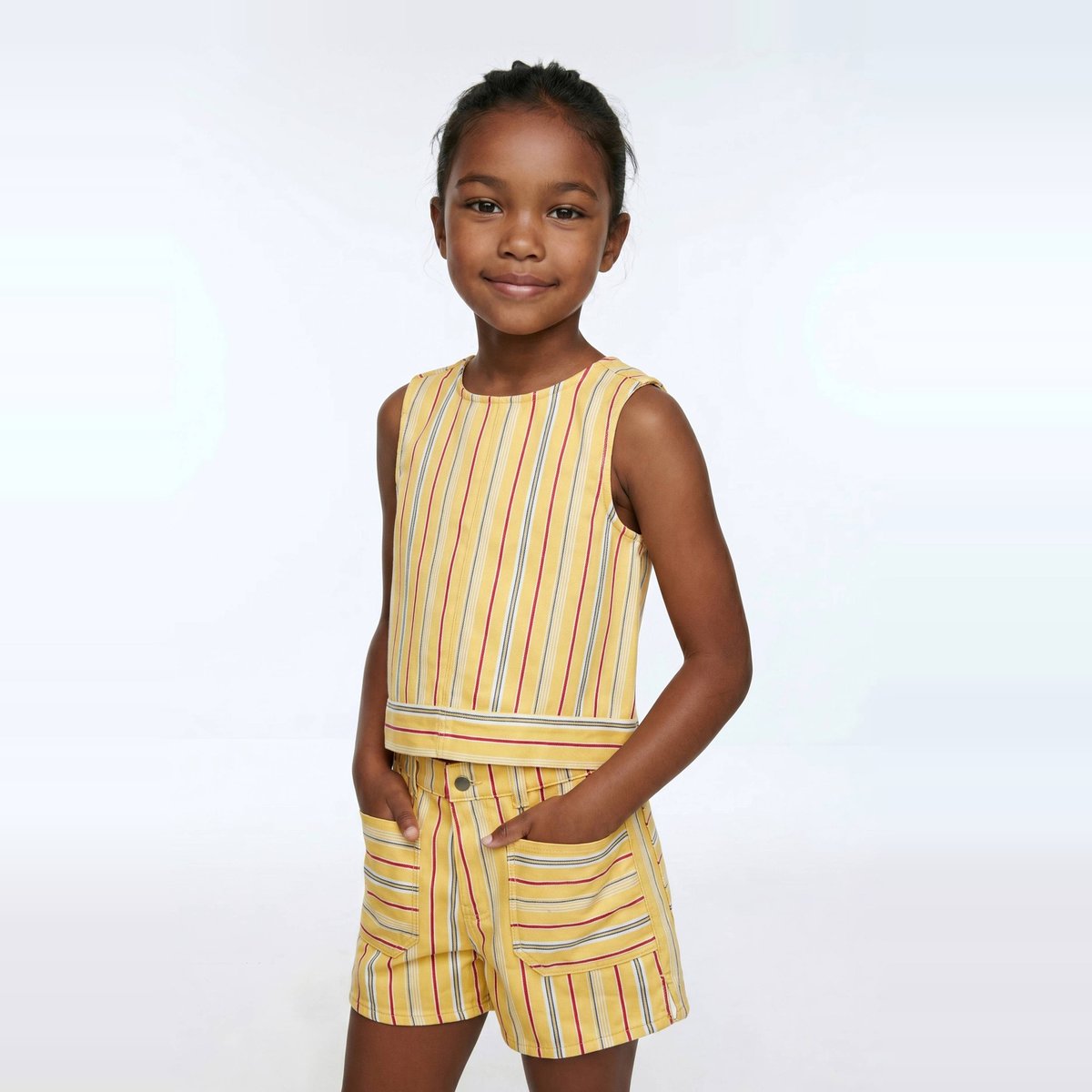 Short en twill rayé pastille, MONOPRIX