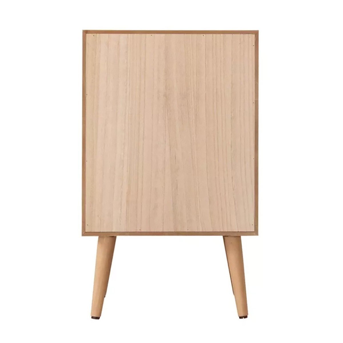 Table de chevet 3 Tiroirs Façade en Cannage Rotin Naturel - MIYA bois clair, CALICOSY
