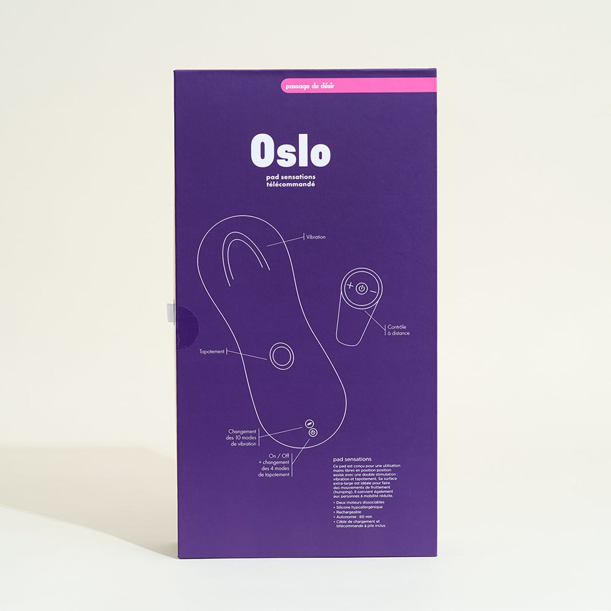 Vibromasseur Pad sensations Oslo violet, PASSAGE DU DESIR
