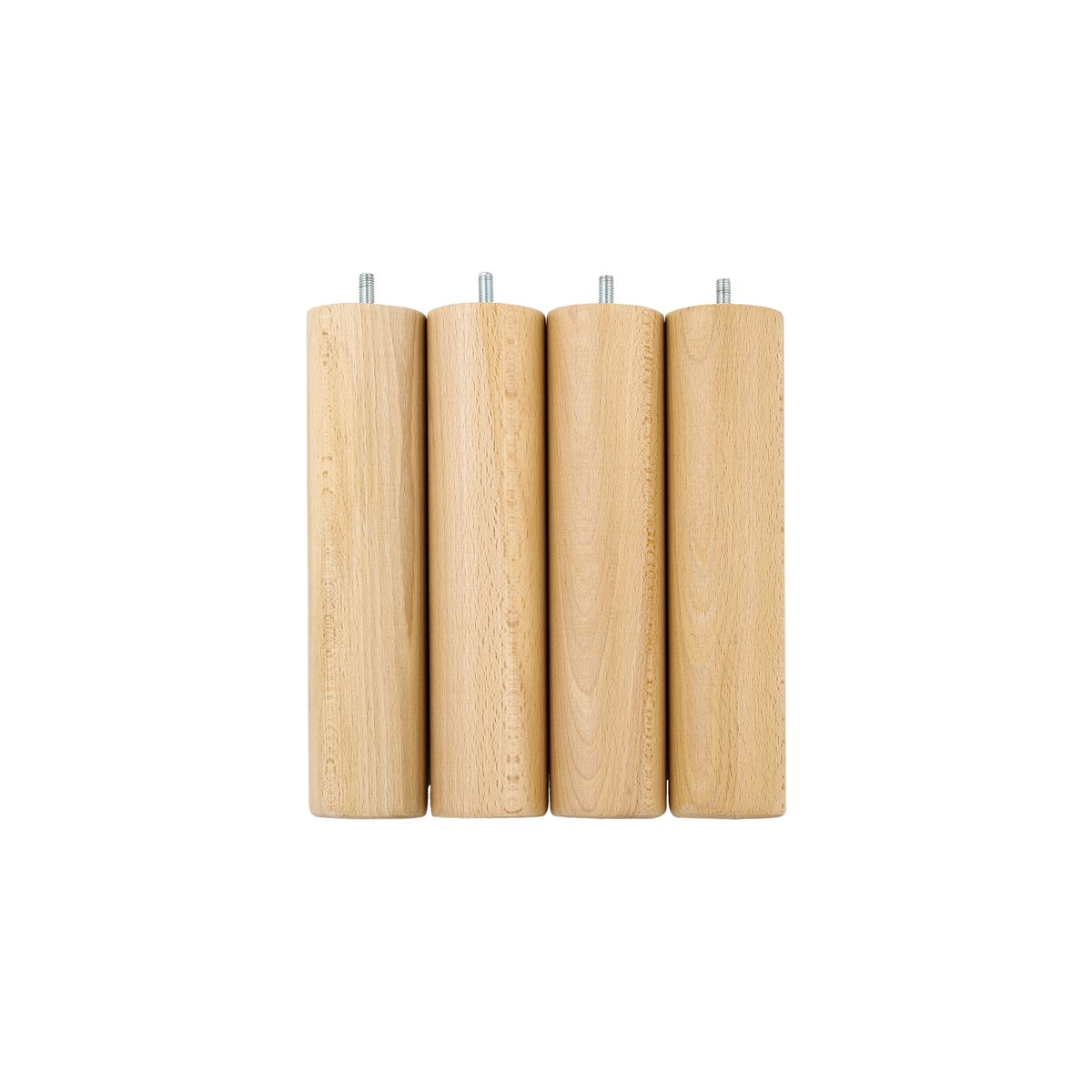Jeu de 4 pieds cylindriques bois vernis bois clair, CAMIF
