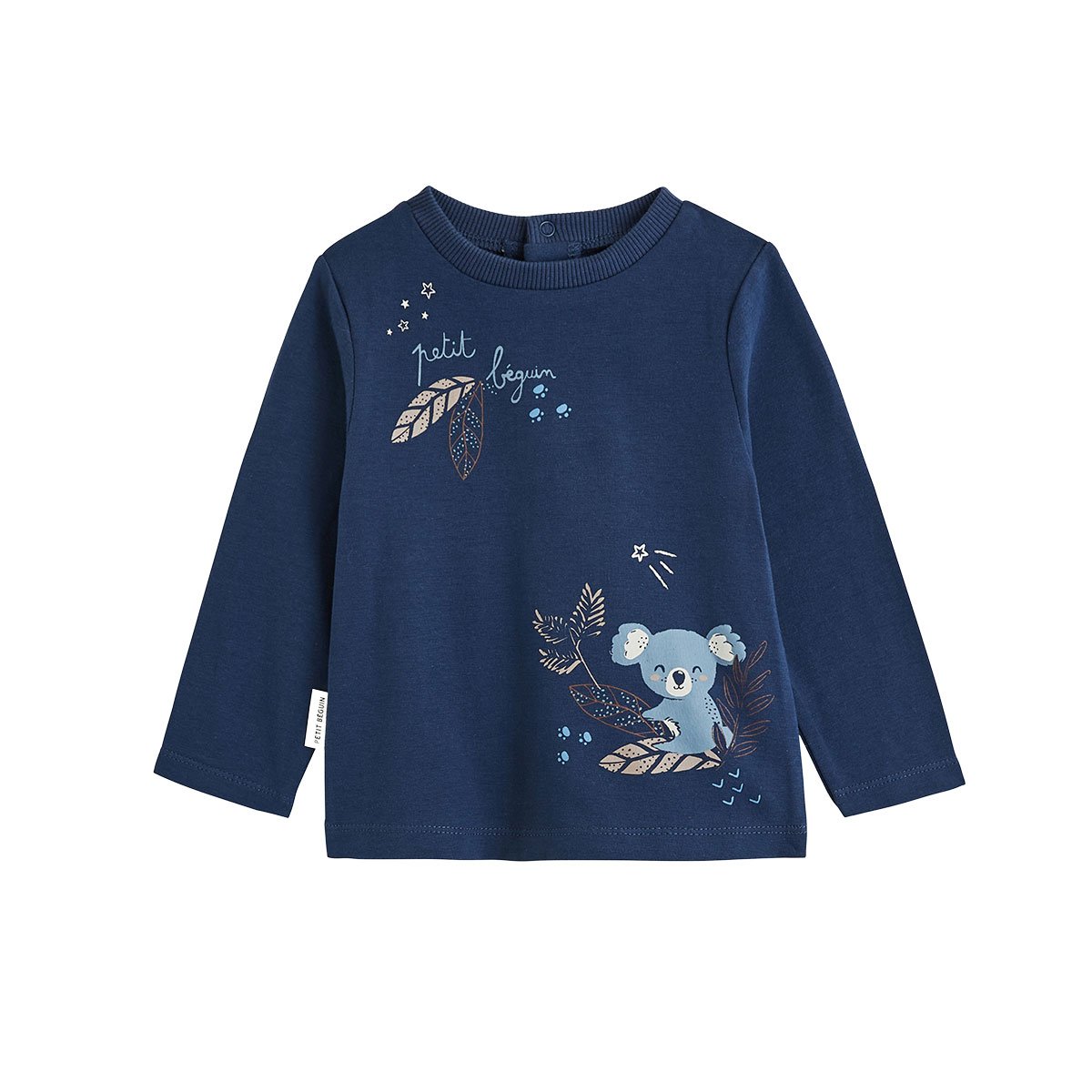 Lot de 2 t-shirts bébé manches longues Mathéo bleu, PETIT BEGUIN