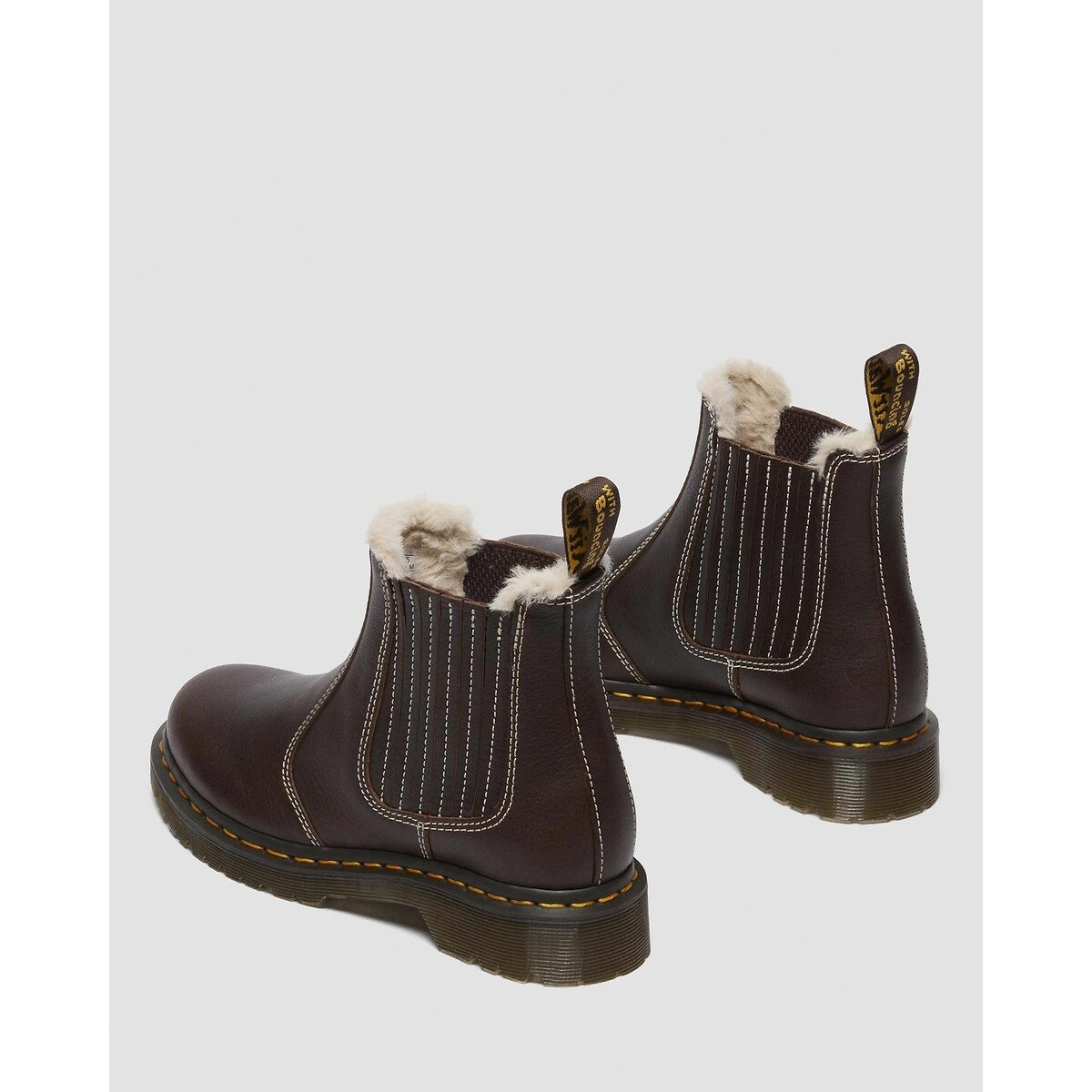 Boots chelsea 2076 Leonore II, en cuir Grizzly marron foncé, DR. MARTENS