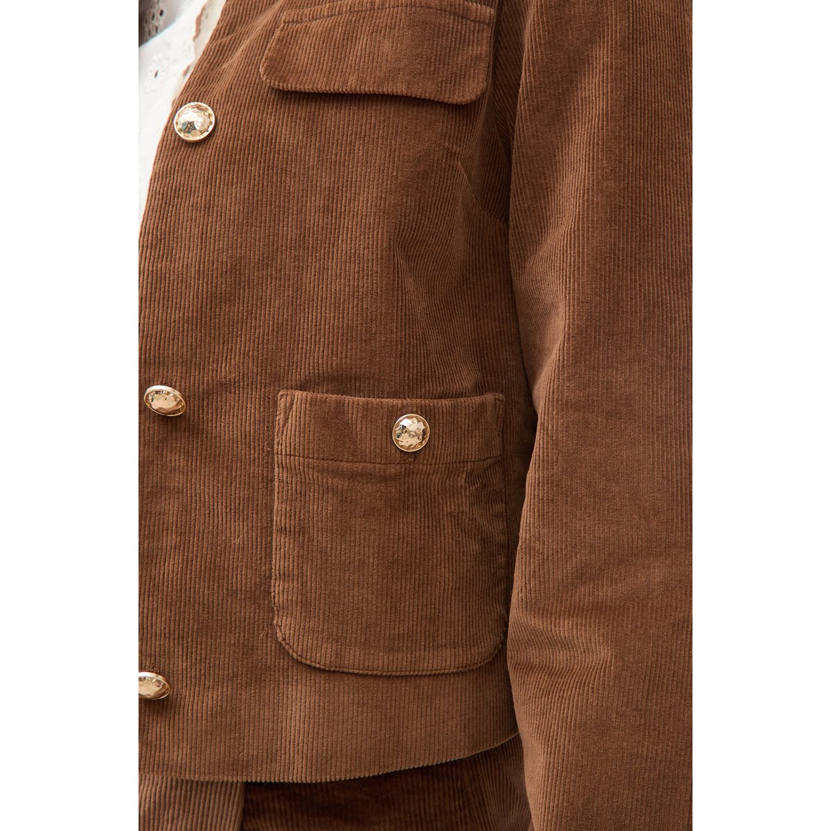 Veste manches longues en velours vieux rose, BONOBO