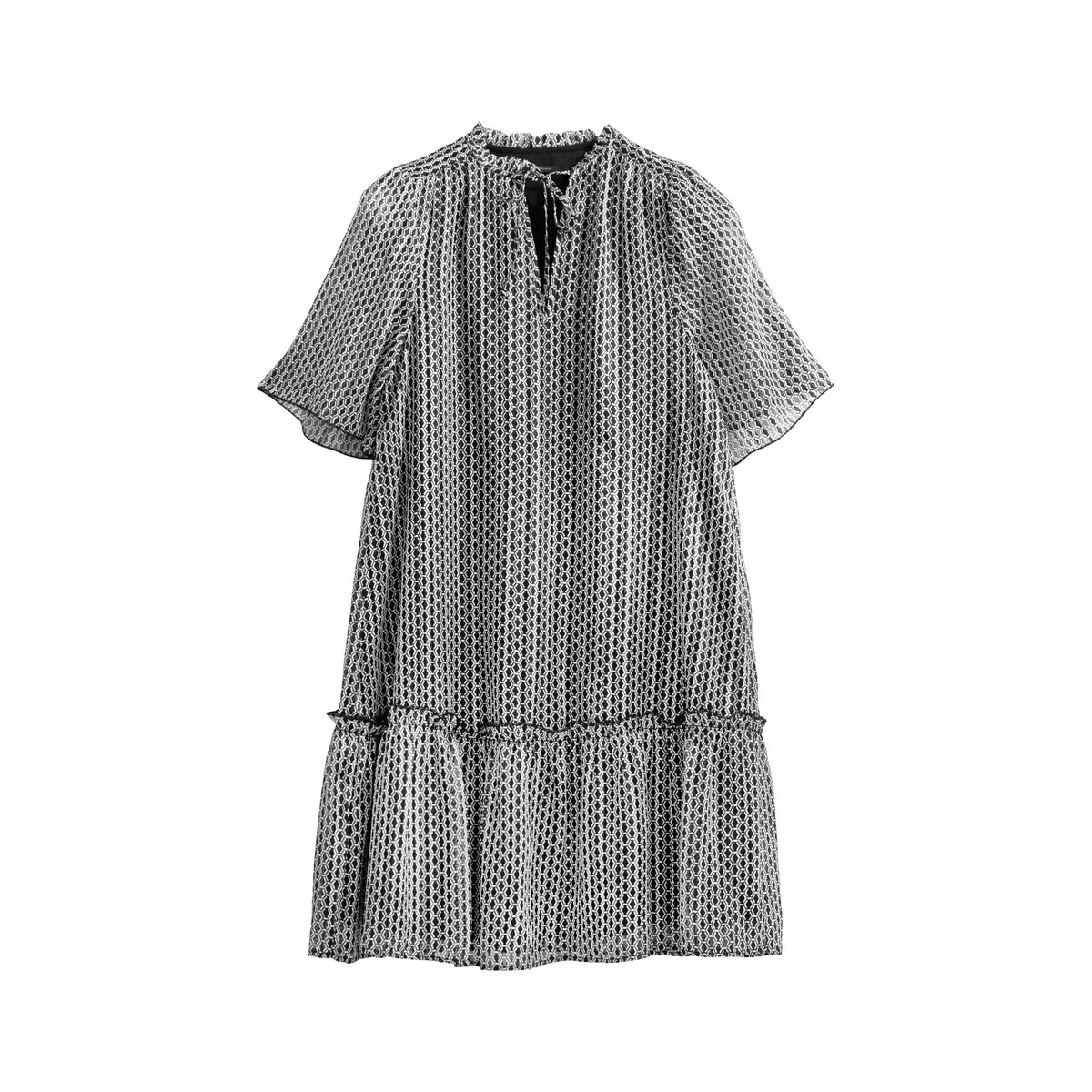 Robe imprimé graphique bicolore noir, IKKS