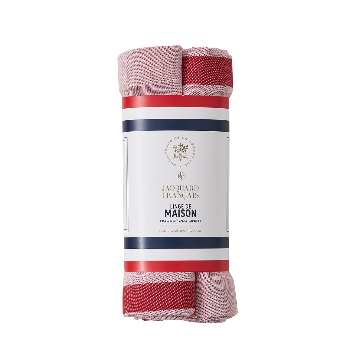 Lot de 2 serviettes en Coton, COCO-RICO rouge, LE JACQUARD FRANCAIS