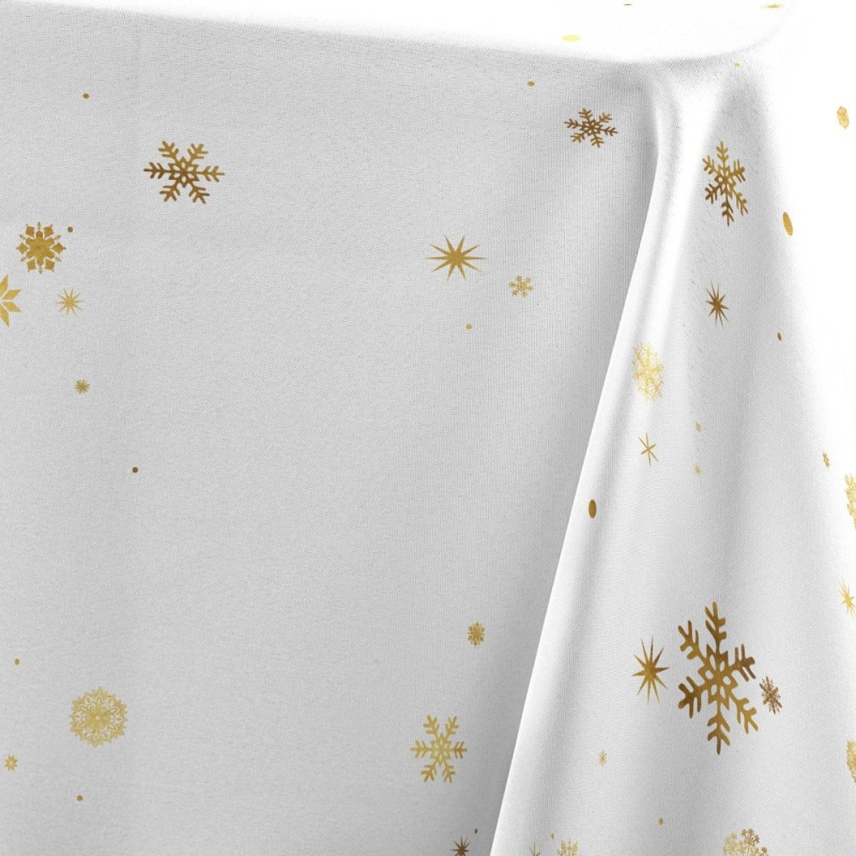 Nappe Rectangulaire 150x300 Antitache Imprimé Blanc Et Doré blanc, DECORATIE