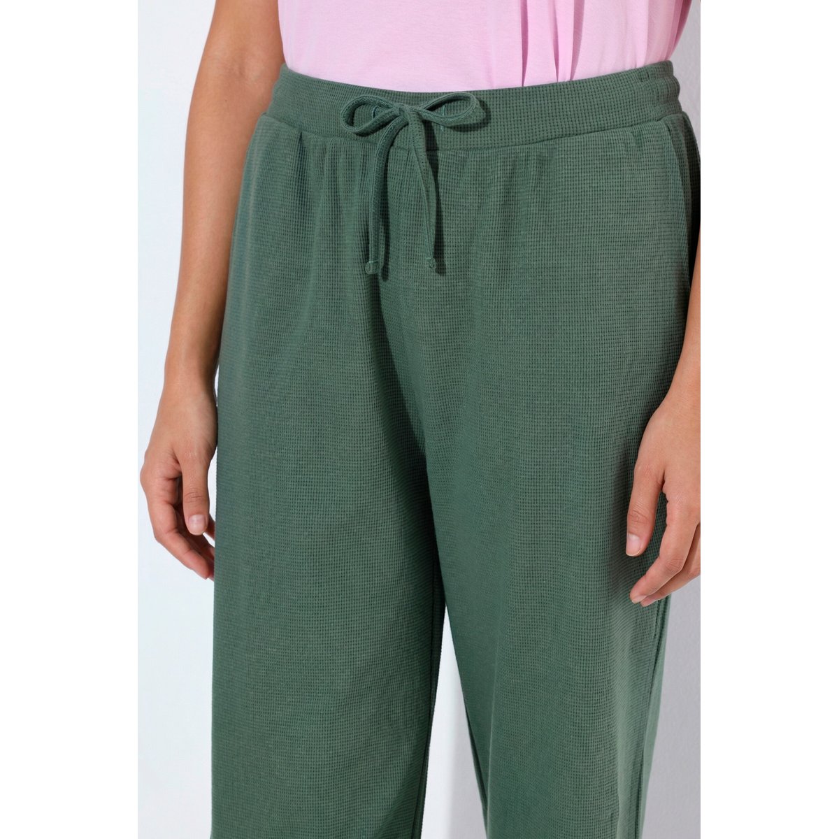 Jupe-culotte en molleton de coton bio kaki, ULLA POPKEN